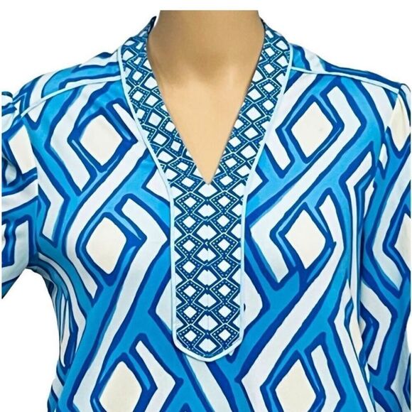 J. McLaughlin Emer Dress Blue Size Small Stretch - Picture 3 of 7